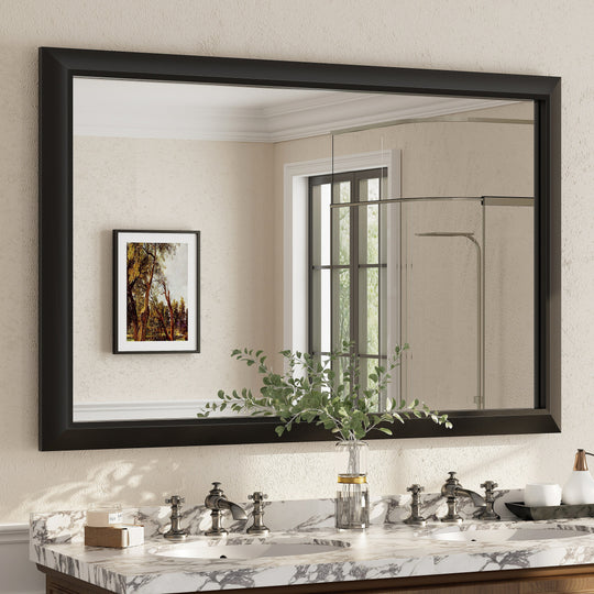 5-Year Warranty Full Size Farmhouse Beveled Metal Rectangle Wall Bathroom Vanity Mirrors