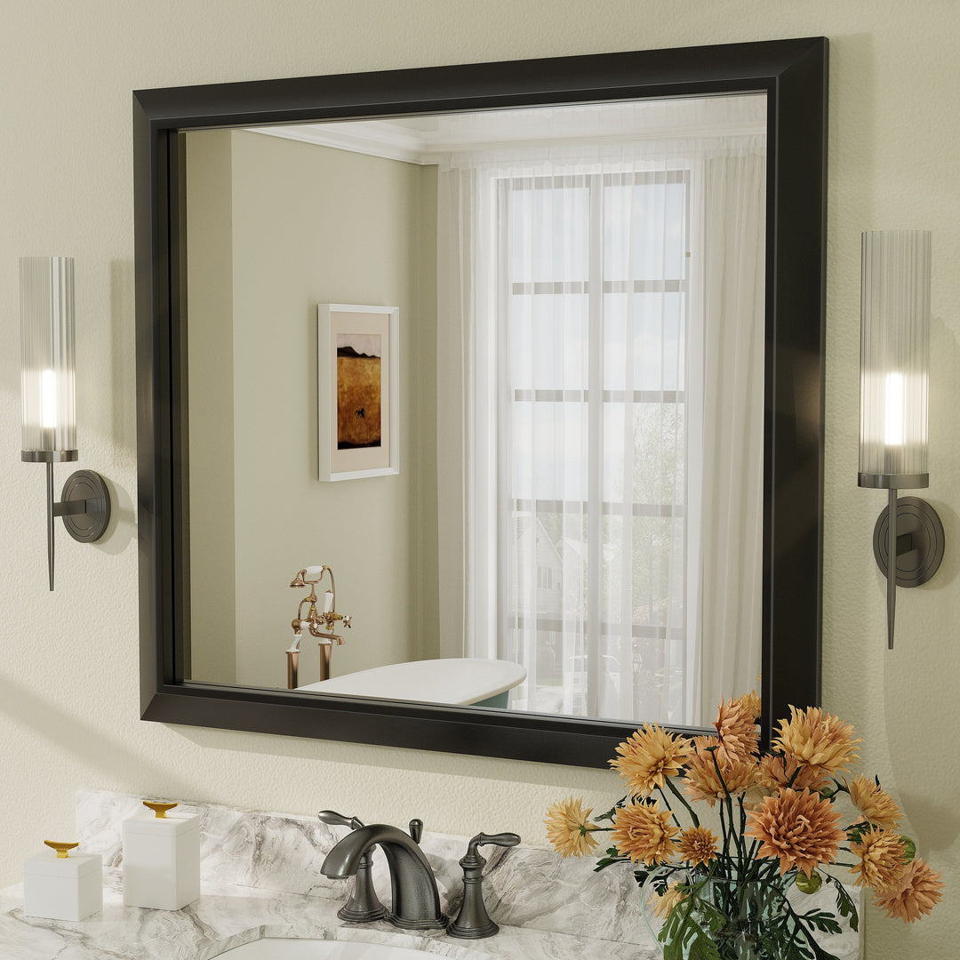 5-Year Warranty Full Size Farmhouse Beveled Metal Rectangle Wall Bathroom Vanity Mirrors