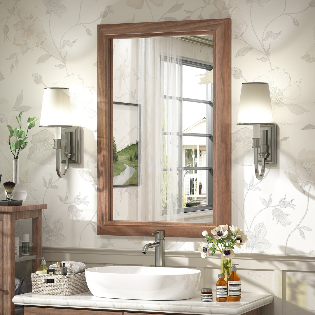 5-Year Warranty Full Size Farmhouse Beveled Metal Rectangle Wall Bathroom Vanity Mirrors