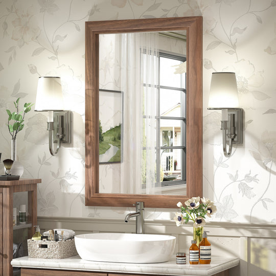 5-Year Warranty Full Size Farmhouse Beveled Metal Rectangle Wall Bathroom Vanity Mirrors