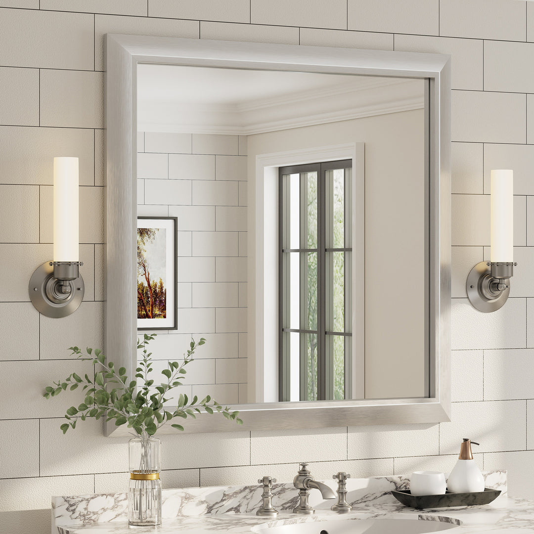 5-Year Warranty Full Size Farmhouse Beveled Metal Rectangle Wall Bathroom Vanity Mirrors