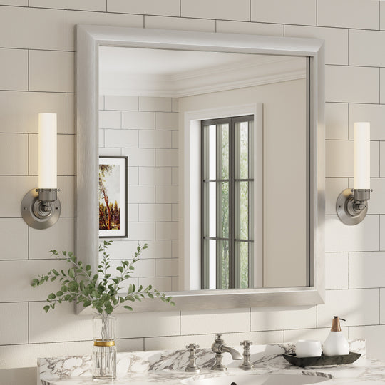 5-Year Warranty Full Size Farmhouse Beveled Metal Rectangle Wall Bathroom Vanity Mirrors