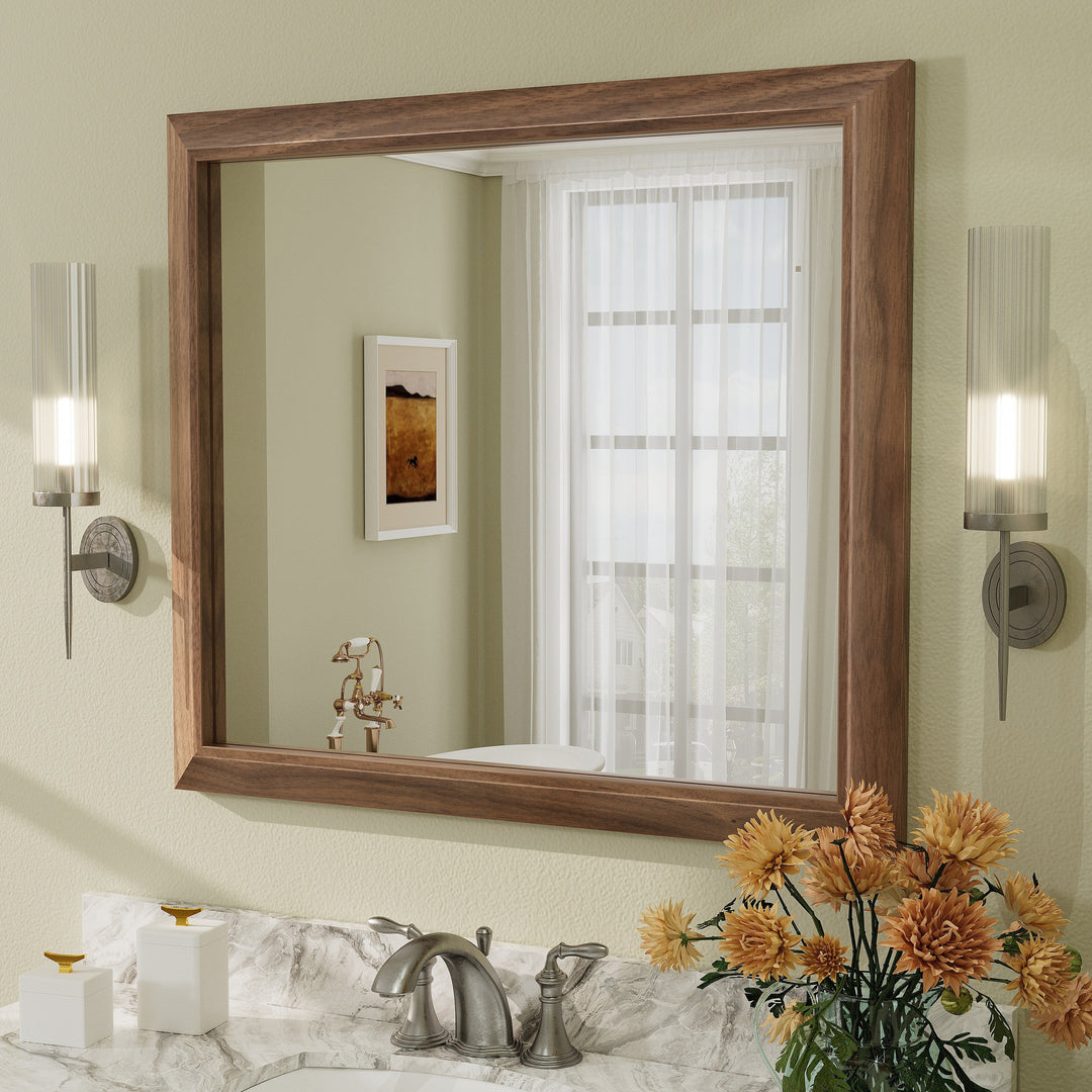 5-Year Warranty Full Size Farmhouse Beveled Metal Rectangle Wall Bathroom Vanity Mirrors