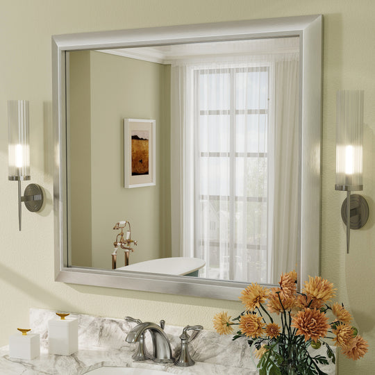 5-Year Warranty Full Size Farmhouse Beveled Metal Rectangle Wall Bathroom Vanity Mirrors