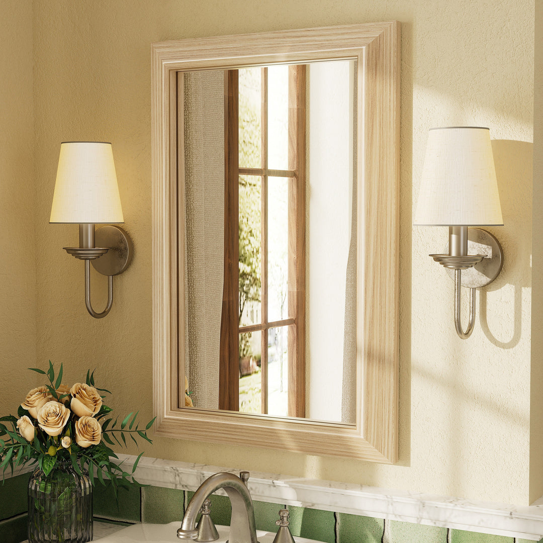 5-Year Warranty Full Size Farmhouse Beveled Metal Rectangle Wall Bathroom Vanity Mirrors
