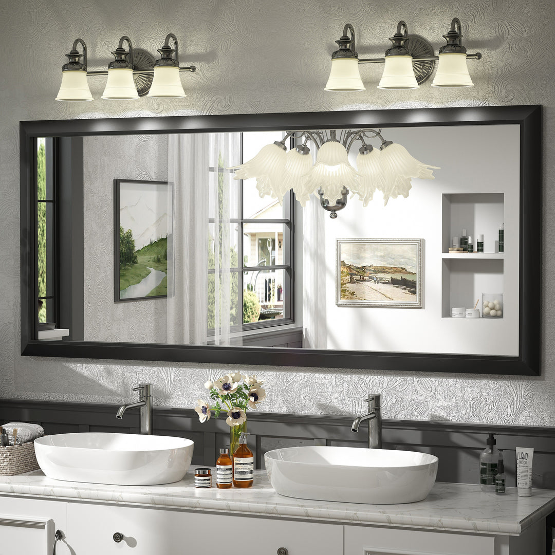 5-Year Warranty Full Size Farmhouse Beveled Metal Rectangle Wall Bathroom Vanity Mirrors