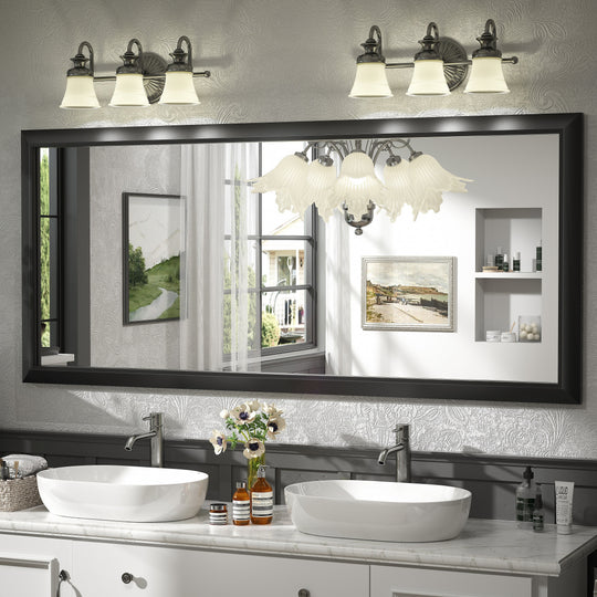 5-Year Warranty Full Size Farmhouse Beveled Metal Rectangle Wall Bathroom Vanity Mirrors