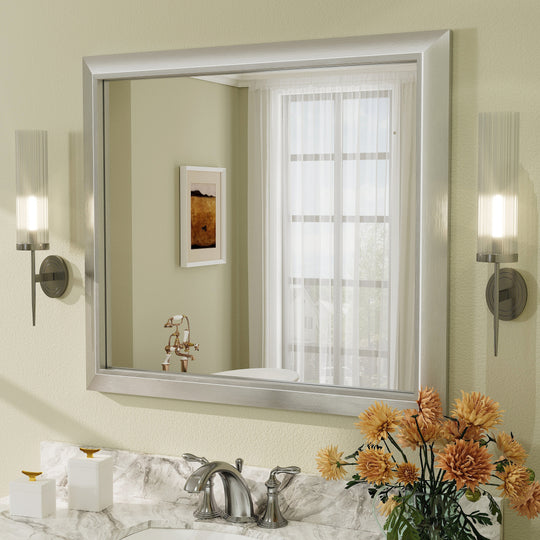 5-Year Warranty Full Size Farmhouse Beveled Metal Rectangle Wall Bathroom Vanity Mirrors