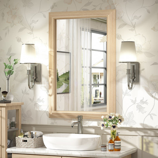 5-Year Warranty Full Size Farmhouse Beveled Metal Rectangle Wall Bathroom Vanity Mirrors
