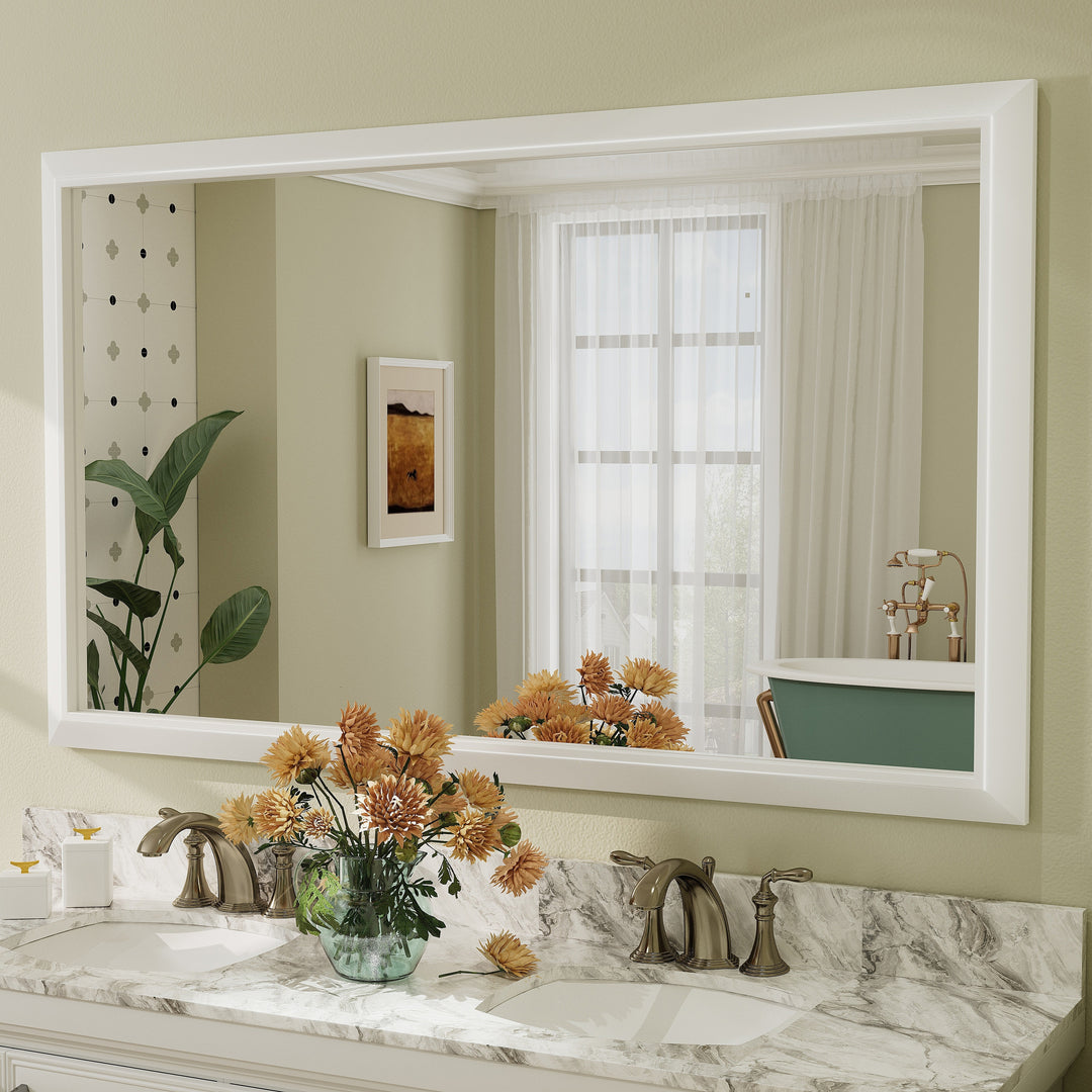 5-Year Warranty Full Size Farmhouse Beveled Metal Rectangle Wall Bathroom Vanity Mirrors