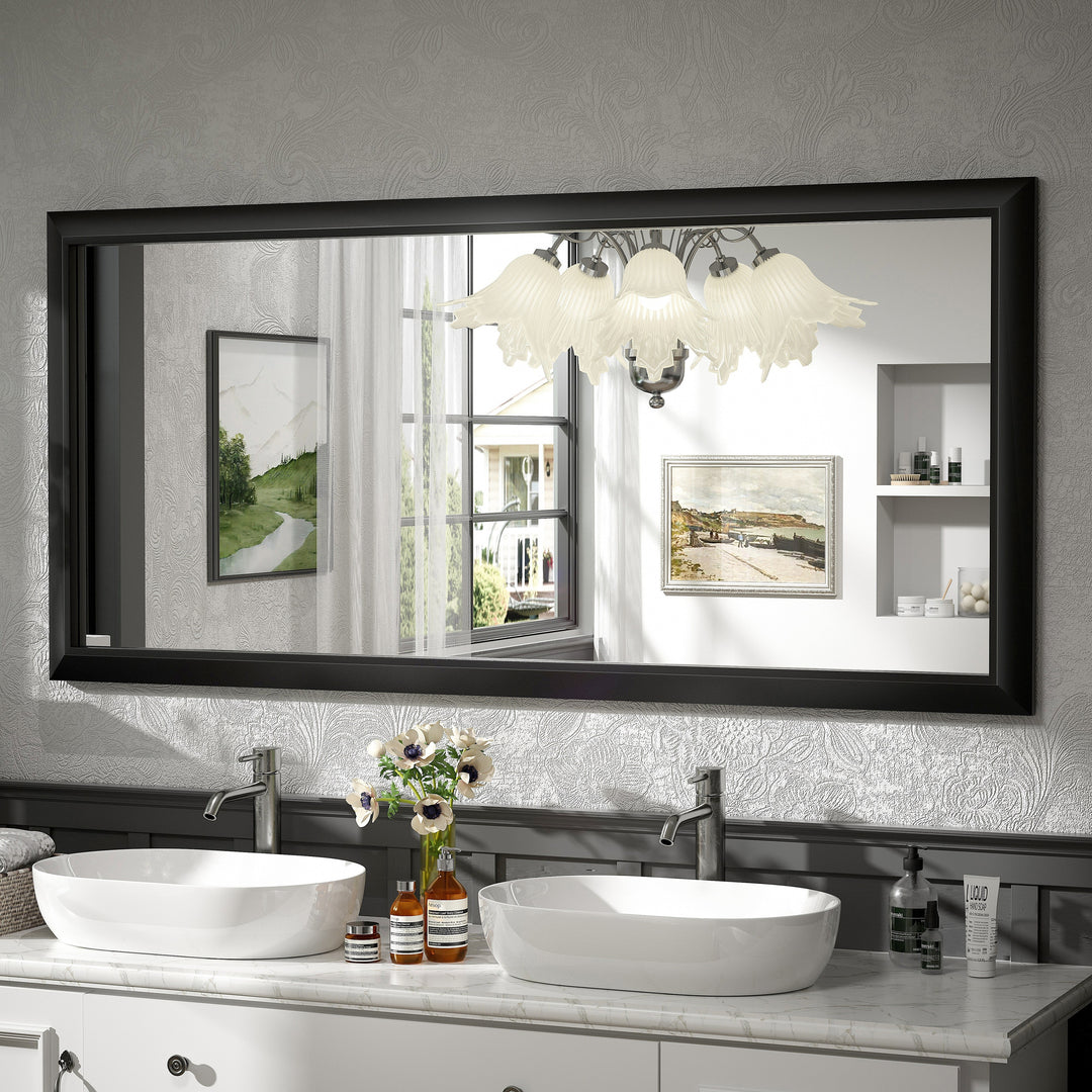 5-Year Warranty Full Size Farmhouse Beveled Metal Rectangle Wall Bathroom Vanity Mirrors