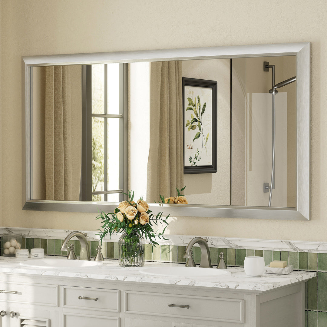 5-Year Warranty Full Size Farmhouse Beveled Metal Rectangle Wall Bathroom Vanity Mirrors