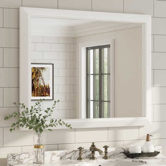5-Year Warranty Full Size Farmhouse Beveled Metal Rectangle Wall Bathroom Vanity Mirrors