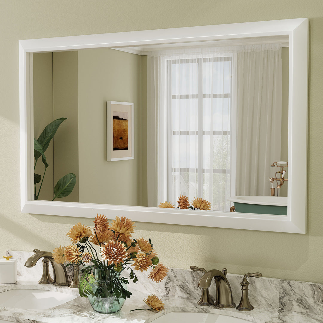 5-Year Warranty Full Size Farmhouse Beveled Metal Rectangle Wall Bathroom Vanity Mirrors