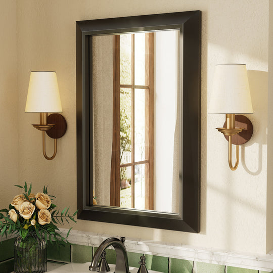 5-Year Warranty Full Size Farmhouse Beveled Metal Rectangle Wall Bathroom Vanity Mirrors