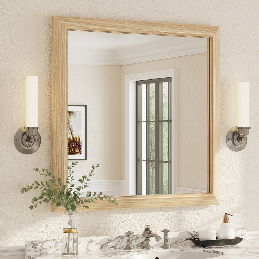 5-Year Warranty Full Size Farmhouse Beveled Metal Rectangle Wall Bathroom Vanity Mirrors