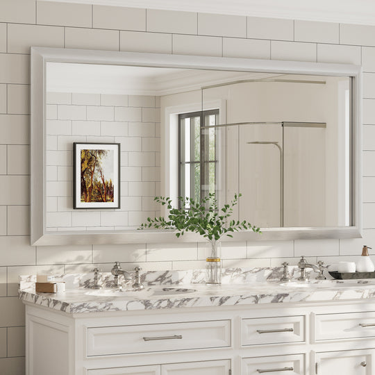 5-Year Warranty Full Size Farmhouse Beveled Metal Rectangle Wall Bathroom Vanity Mirrors