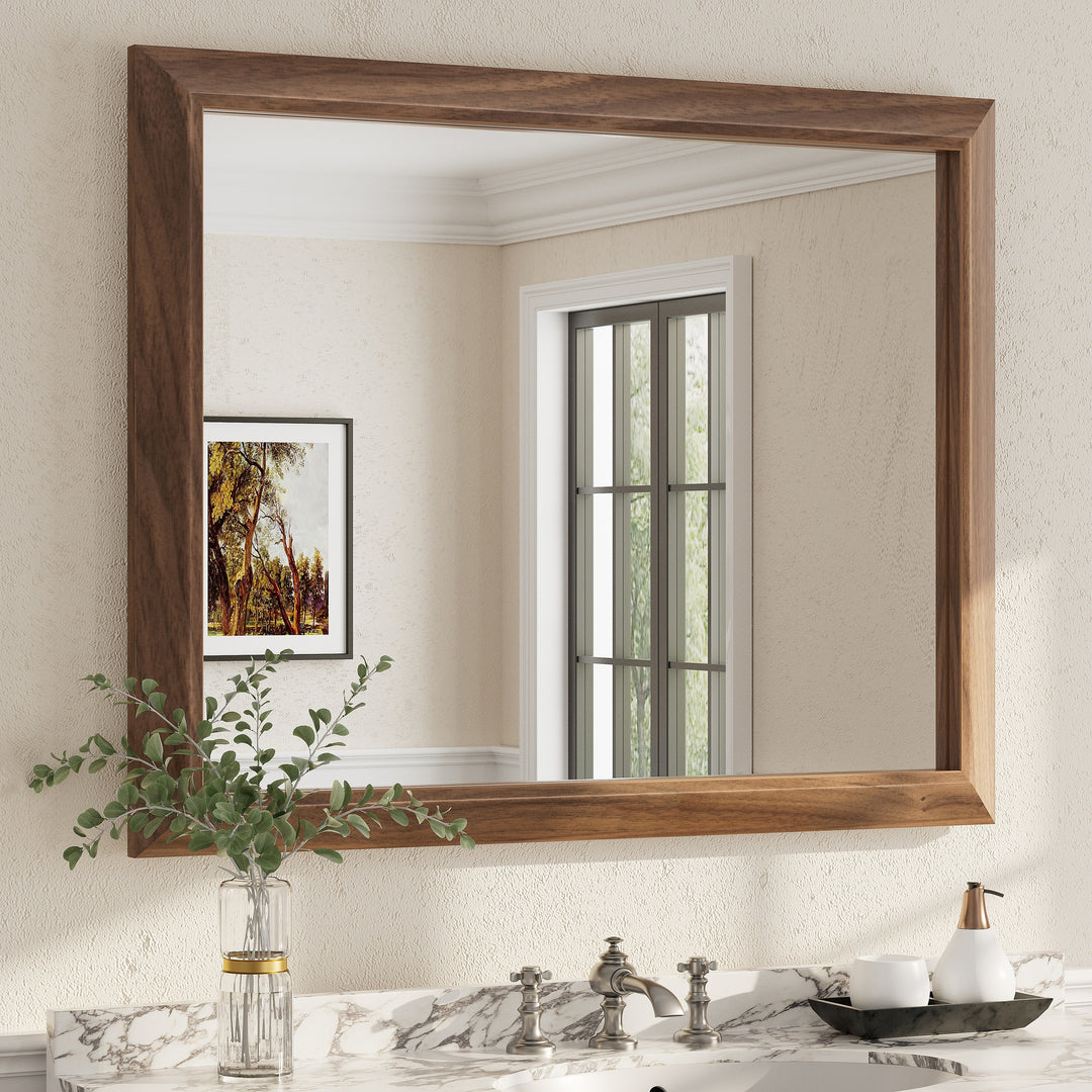 5-Year Warranty Full Size Farmhouse Beveled Metal Rectangle Wall Bathroom Vanity Mirrors