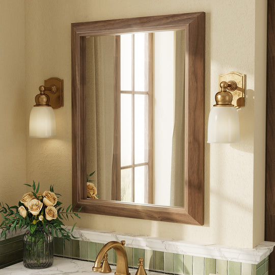 5-Year Warranty Full Size Farmhouse Beveled Metal Rectangle Wall Bathroom Vanity Mirrors