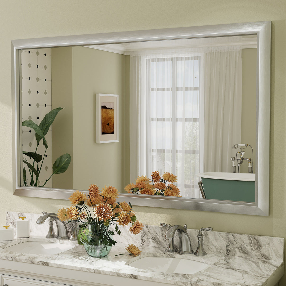 5-Year Warranty Full Size Farmhouse Beveled Metal Rectangle Wall Bathroom Vanity Mirrors