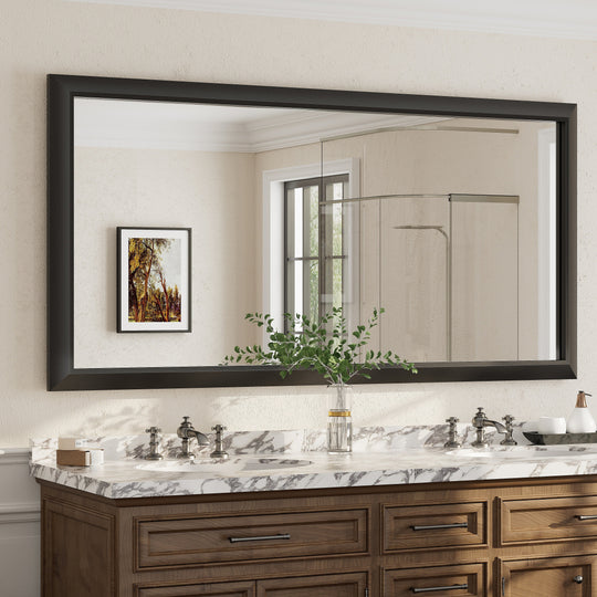 5-Year Warranty Full Size Farmhouse Beveled Metal Rectangle Wall Bathroom Vanity Mirrors
