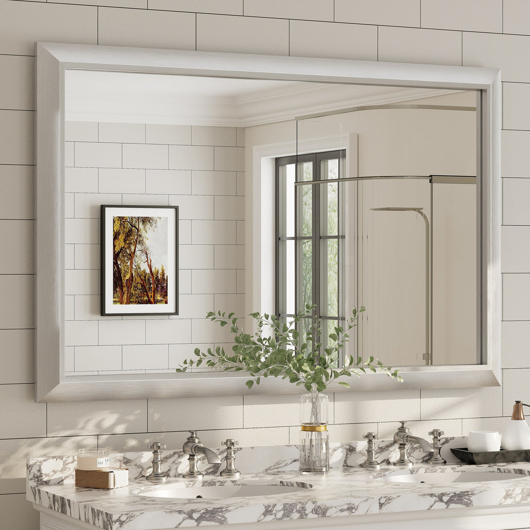5-Year Warranty Full Size Farmhouse Beveled Metal Rectangle Wall Bathroom Vanity Mirrors