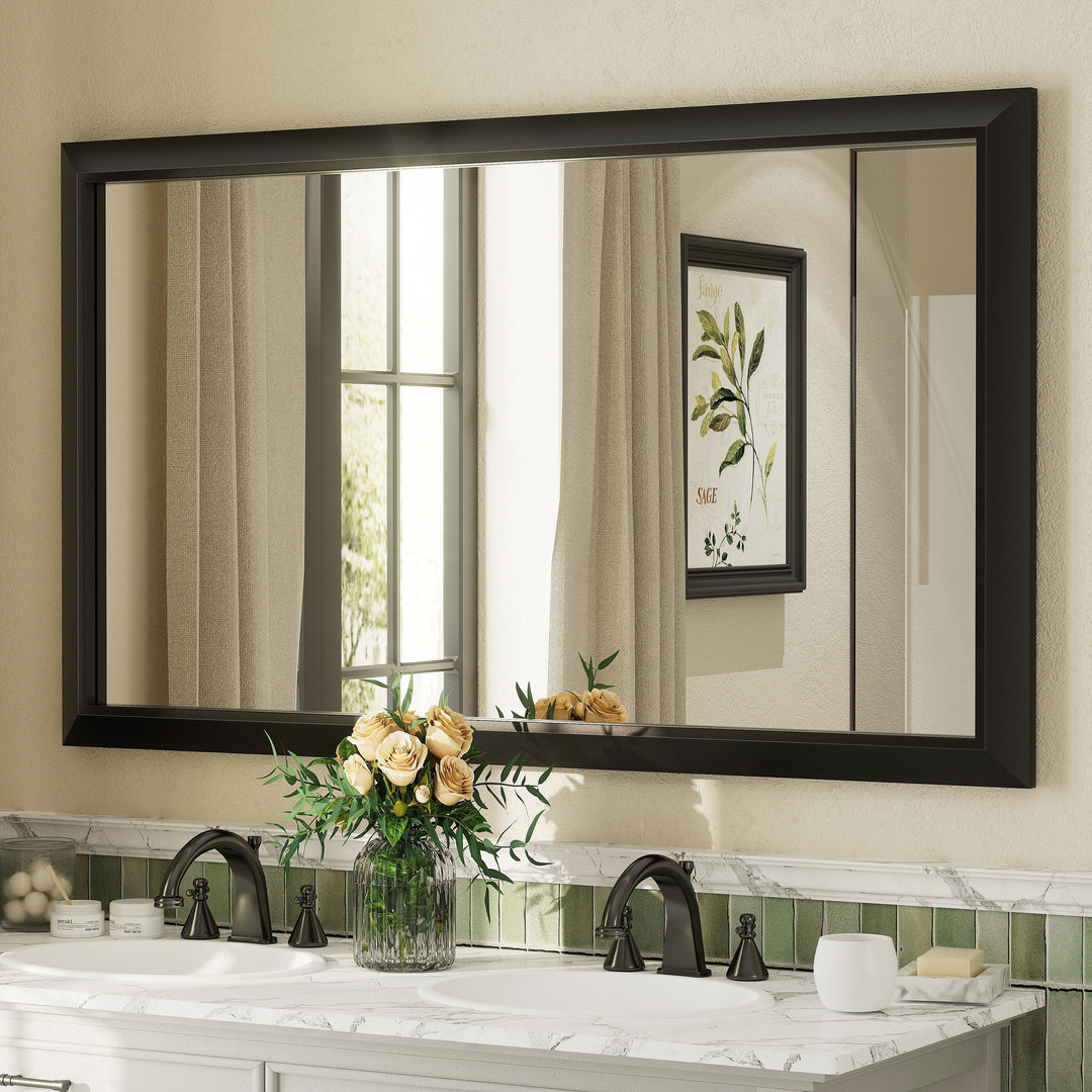 5-Year Warranty Full Size Farmhouse Beveled Metal Rectangle Wall Bathroom Vanity Mirrors