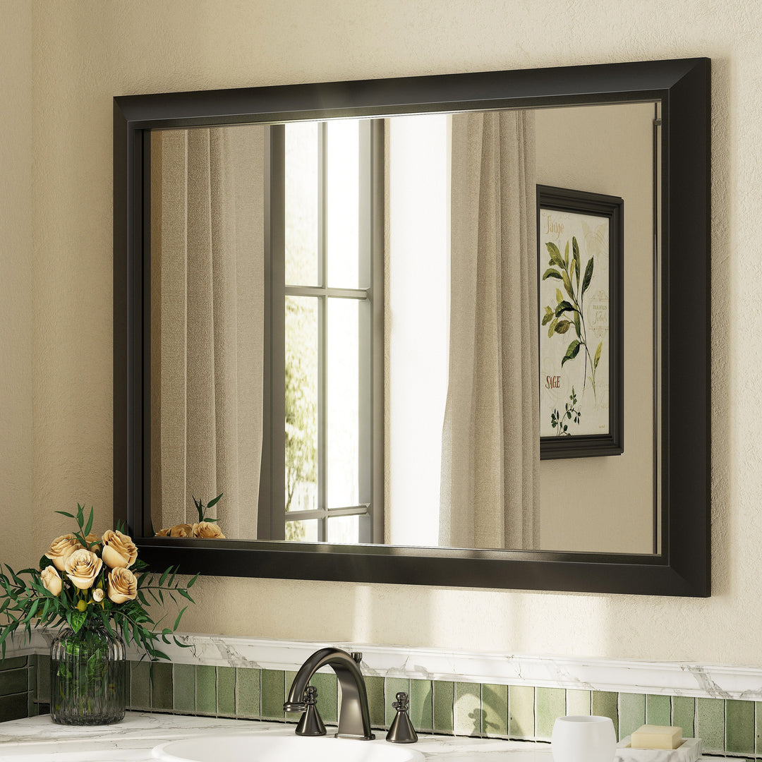 5-Year Warranty Full Size Farmhouse Beveled Metal Rectangle Wall Bathroom Vanity Mirrors