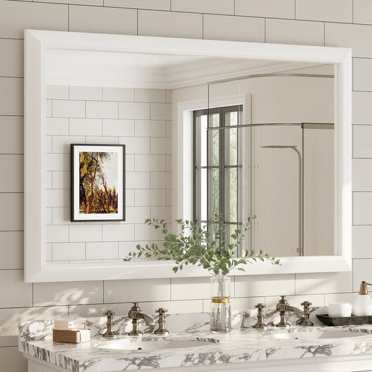 5-Year Warranty Full Size Farmhouse Beveled Metal Rectangle Wall Bathroom Vanity Mirrors