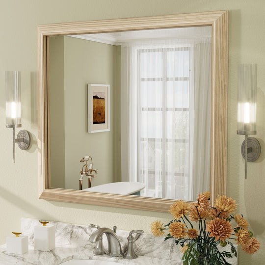 5-Year Warranty Full Size Farmhouse Beveled Metal Rectangle Wall Bathroom Vanity Mirrors