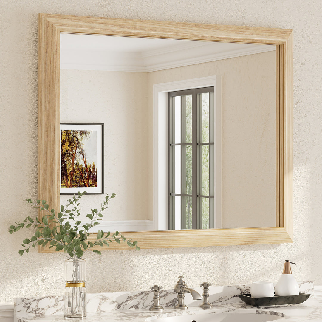 5-Year Warranty Full Size Farmhouse Beveled Metal Rectangle Wall Bathroom Vanity Mirrors