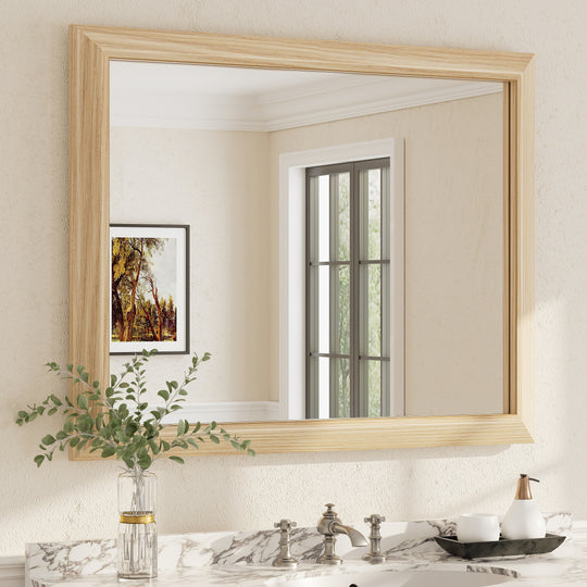 5-Year Warranty Full Size Farmhouse Beveled Metal Rectangle Wall Bathroom Vanity Mirrors