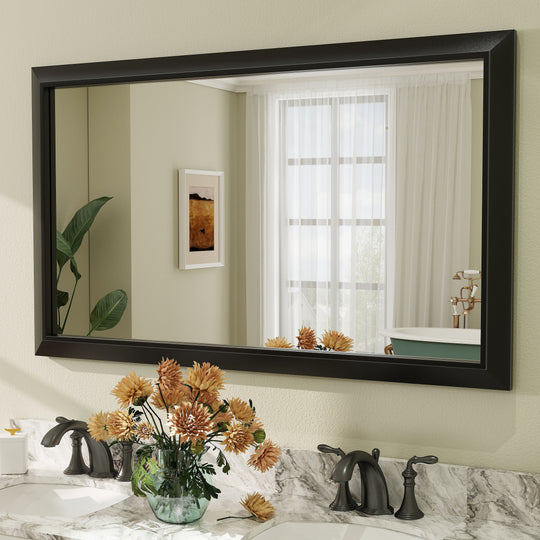 5-Year Warranty Full Size Farmhouse Beveled Metal Rectangle Wall Bathroom Vanity Mirrors