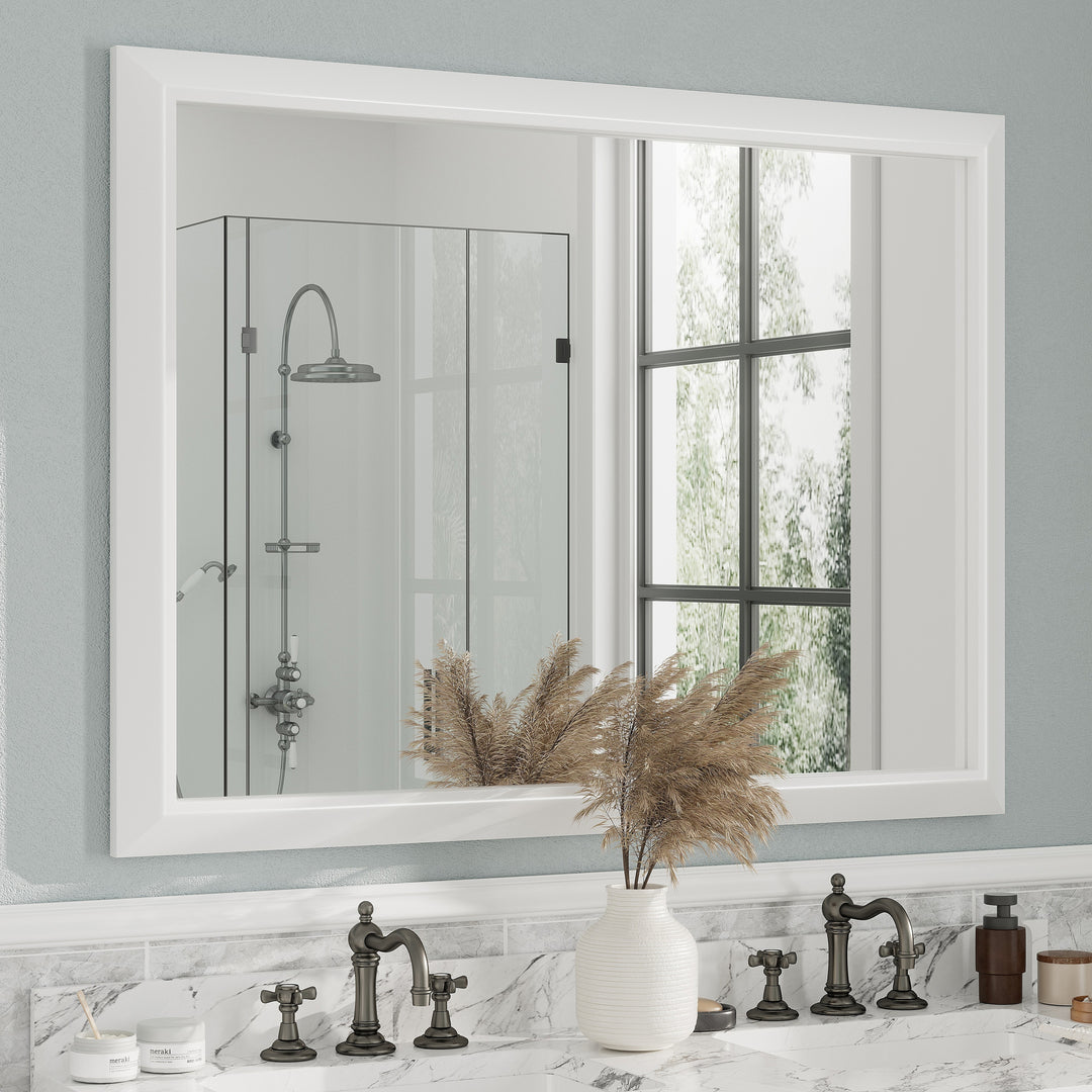 5-Year Warranty Full Size Farmhouse Beveled Metal Rectangle Wall Bathroom Vanity Mirrors