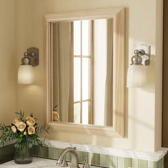5-Year Warranty Full Size Farmhouse Beveled Metal Rectangle Wall Bathroom Vanity Mirrors