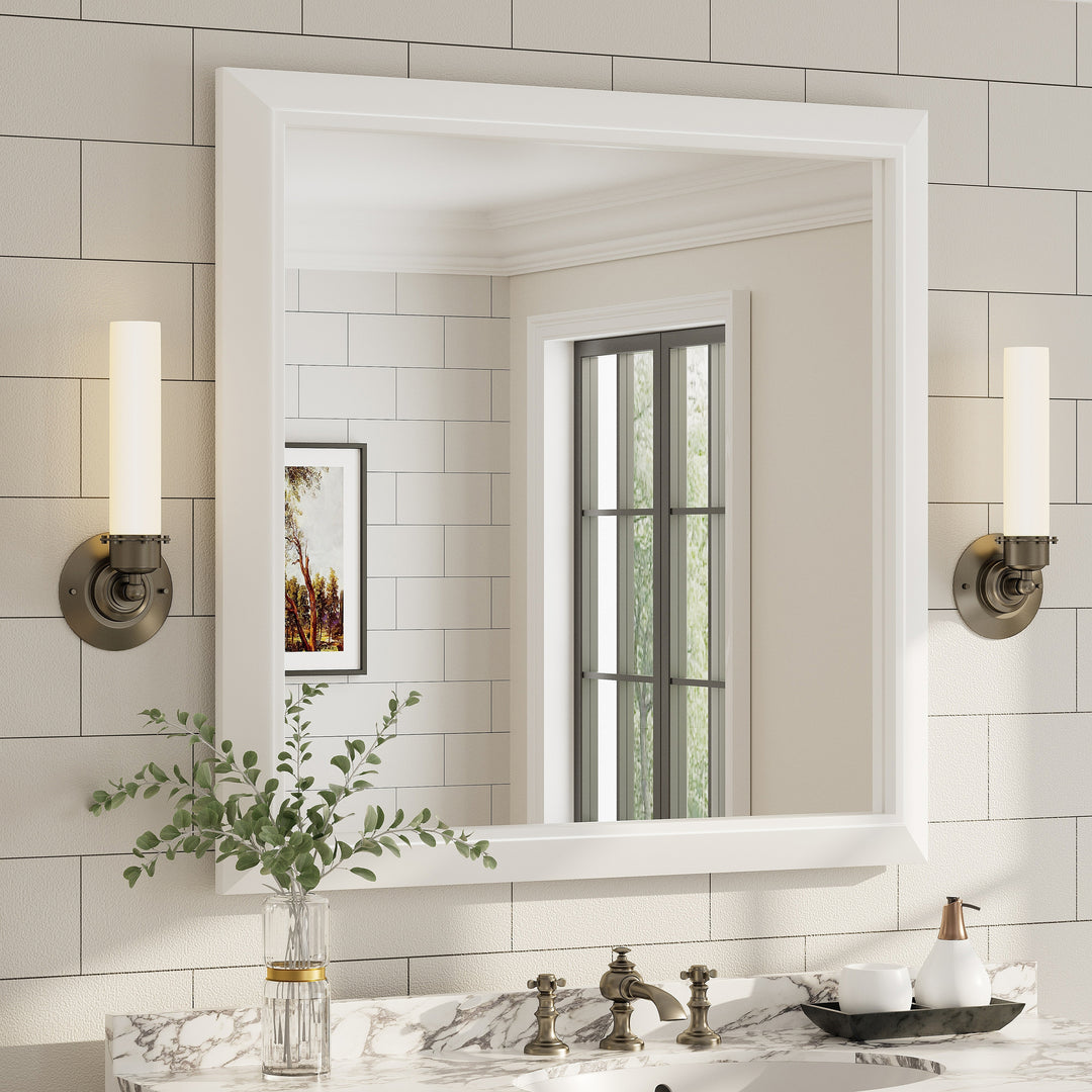 5-Year Warranty Full Size Farmhouse Beveled Metal Rectangle Wall Bathroom Vanity Mirrors
