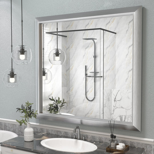 5-Year Warranty Full Size Farmhouse Beveled Metal Rectangle Wall Bathroom Vanity Mirrors