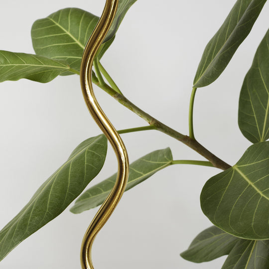 Squiggle Floor 62.13 In. Antiqued Brass Contemporary Ambient Standing Column Floor Lamp with Ivory Fabric Empire Shade