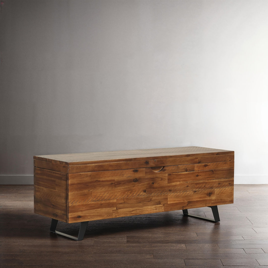Broadmore 46-Inch Acacia Wood Storage Bench