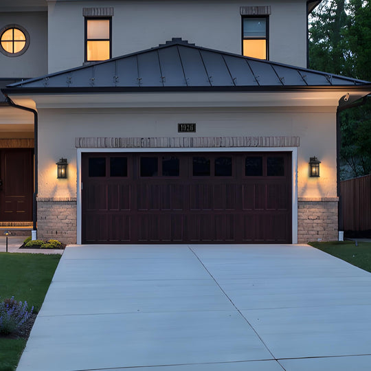 2 Pack Motion Sensor Dusk to Dawn Outdoor Wall Lantern Sconce with Seeded Glass