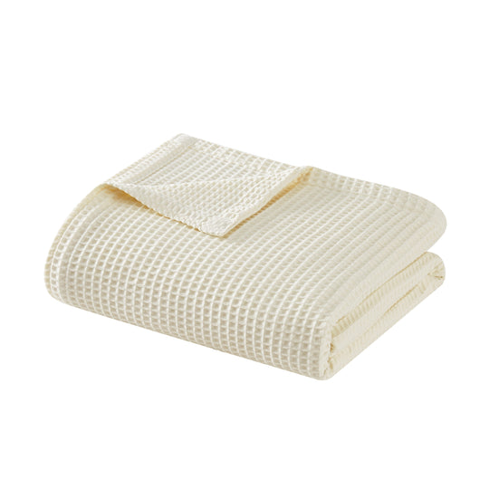 Heritage Cotton Waffle Blanket and Throw