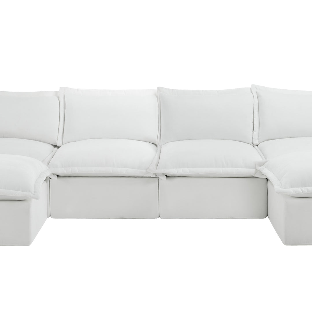 Chenille No Assembly Modular Sectional Sofa Cloud Couch with Ottoman