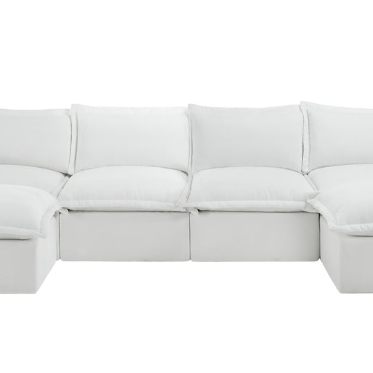 Chenille No Assembly Modular Sectional Sofa Cloud Couch with Ottoman