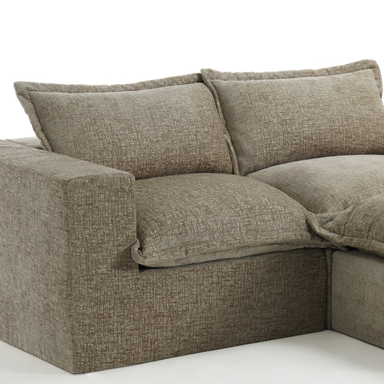 Chenille No Assembly Modular Sectional Sofa Cloud Couch with Ottoman