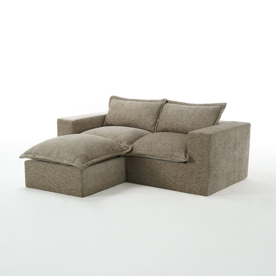 Chenille No Assembly Modular Sectional Sofa Cloud Couch with Ottoman