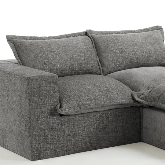 Chenille No Assembly Modular Sectional Sofa Cloud Couch with Ottoman