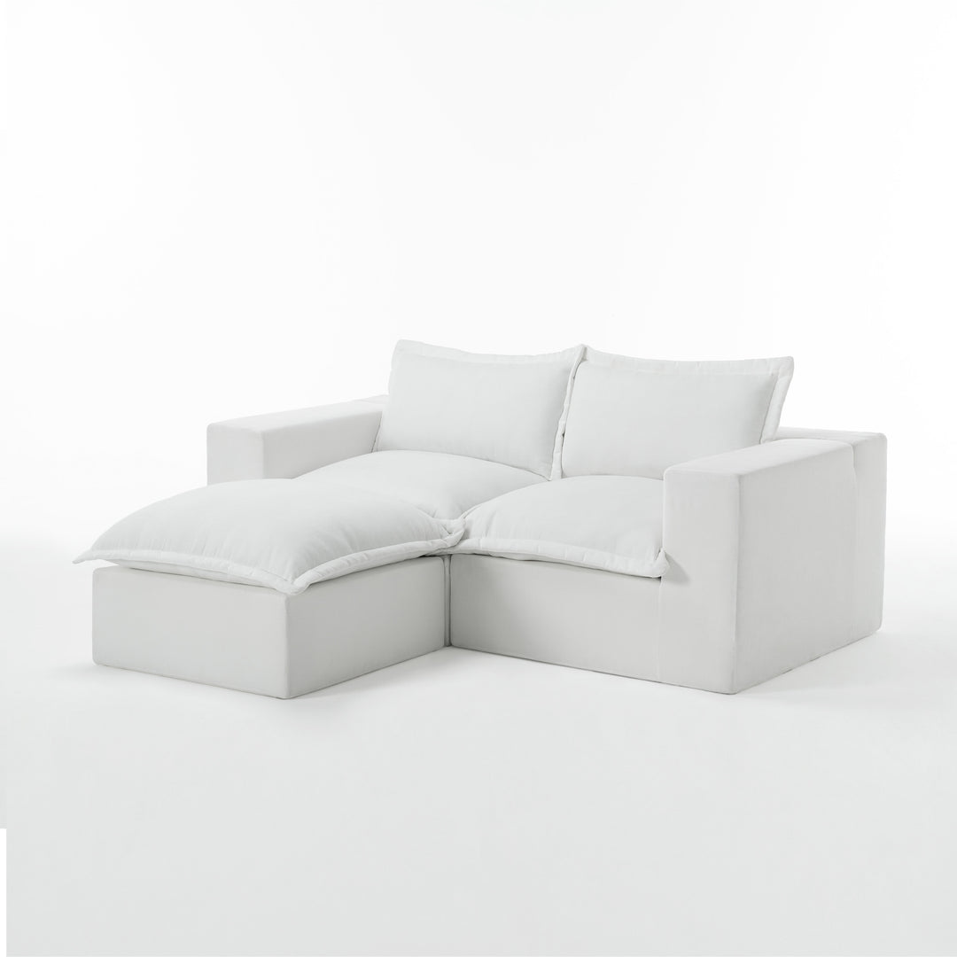 Chenille No Assembly Modular Sectional Sofa Cloud Couch with Ottoman