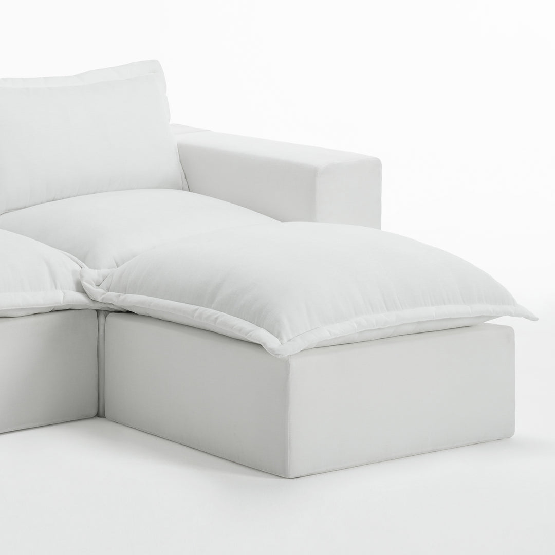 Chenille No Assembly Modular Sectional Sofa Cloud Couch with Ottoman