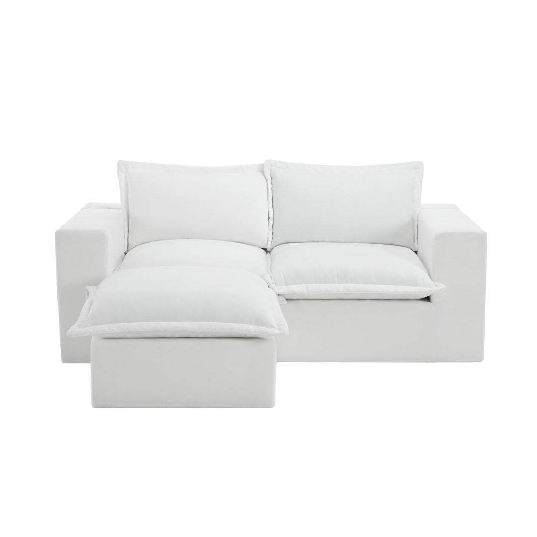 Chenille No Assembly Modular Sectional Sofa Cloud Couch with Ottoman