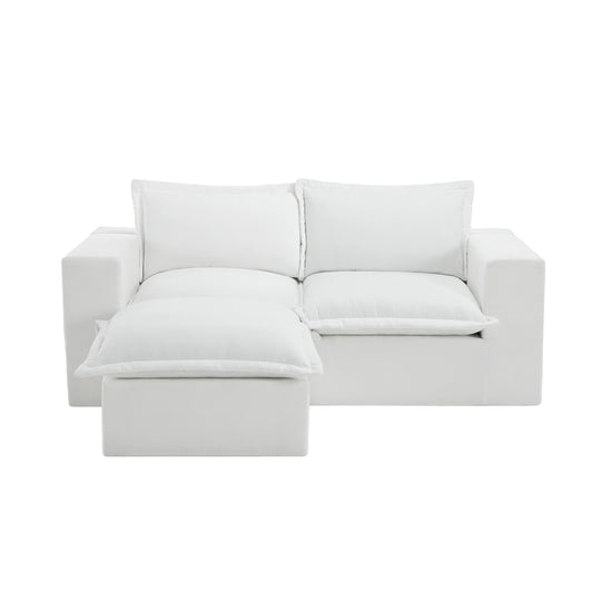 Chenille No Assembly Modular Sectional Sofa Cloud Couch with Ottoman
